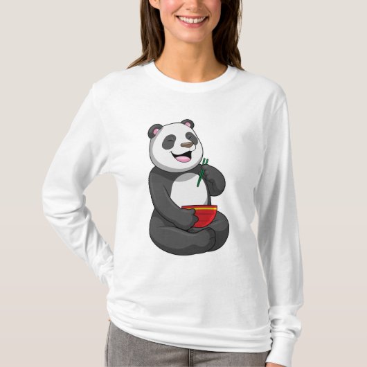 Panda met Bowl Ramen T-shirt (Voorkant)