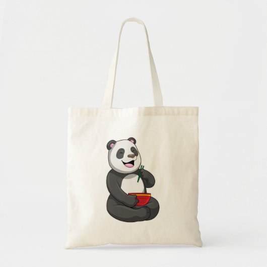 Panda met Bowl Ramen Tote Bag (Voorkant)