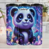 Panda met brede ogen in een magisch bos thermosbeker
