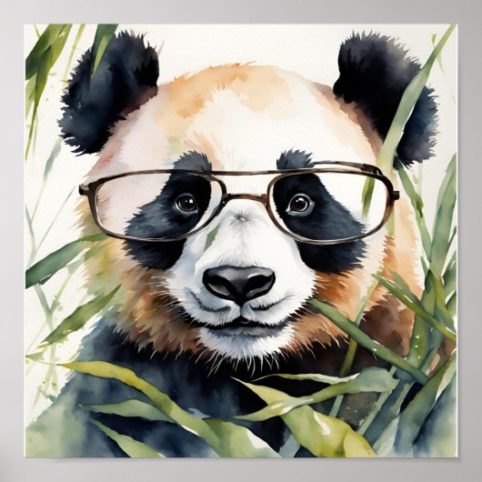 Panda met bril poster (Voorkant)