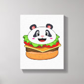 Panda met Burger Canvas Afdruk (Voorkant)