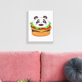 Panda met Burger Canvas Afdruk (Insitu (Woonkamer))