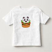 Panda met Burger Kinder Shirts (Voorkant)