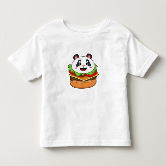 Panda met Burger Kinder Shirts (Voorkant)