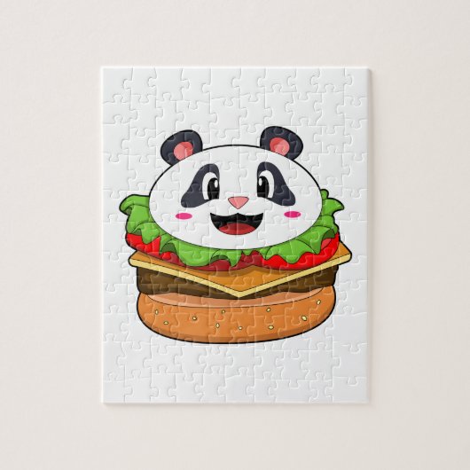 Panda met Burger Legpuzzel (Verticaal)
