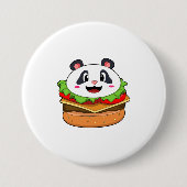 Panda met Burger Ronde Button 7,6 Cm (Voorkant)