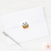 Panda met Burger Ronde Sticker (Envelop)