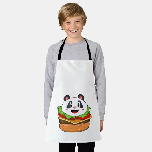 Panda met Burger Schort (Gedragen)