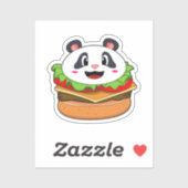 Panda met Burger Sticker (Vel)