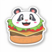 Panda met Burger Sticker (Voorkant)