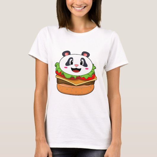 Panda met Burger T-shirt (Voorkant)