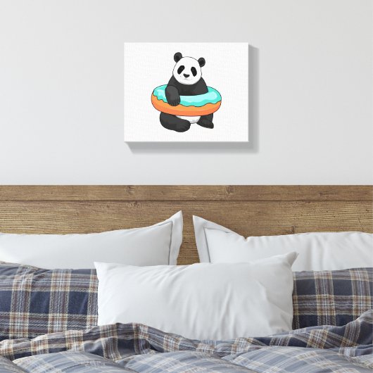 Panda met Donut Canvas Afdruk (Insitu (Slaapkamer))