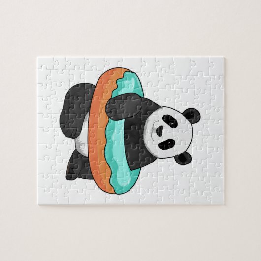 Panda met Donut Legpuzzel (Horizontaal)