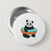 Panda met Donut Ronde Button 7,6 Cm (Voorkant /achterkant)