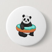 Panda met Donut Ronde Button 7,6 Cm (Voorkant)