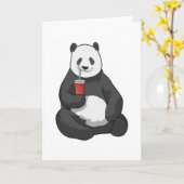 Panda met Drank Kaart (Gele Bloem)