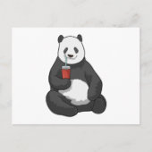 Panda met drankje briefkaart (Voorkant)