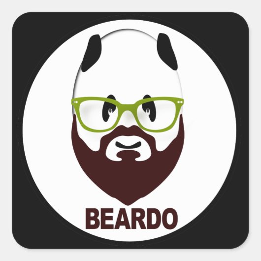 Panda met een groene bril BEARDO Vierkante Sticker (Voorkant)