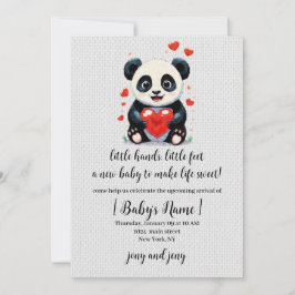 Panda met een Hart - Liefdevolle Schildering Kaart