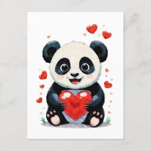 Panda met een hart - Schattig liefdesschilderij Briefkaart