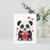 Panda met een hart - Schattig liefdesschilderij Briefkaart (Staand voorkant)