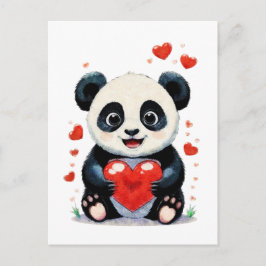 Panda met een hart - Schattig liefdesschilderij Briefkaart
