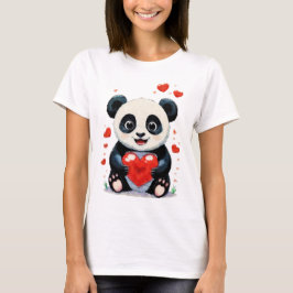 Panda met een hart - Schattig liefdesschilderij T-shirt