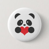 Panda met een hartknop ronde button 5,7 cm (Voorkant)