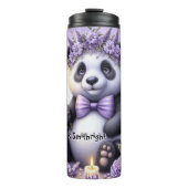 Panda met een kroon van bloemen thermosbeker (Voorkant)