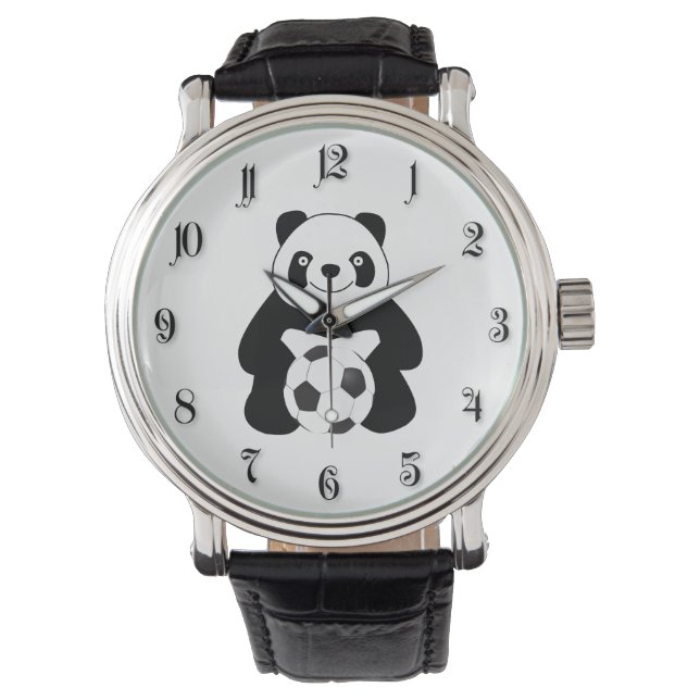 Panda met een voetbal horloge (Voorkant)
