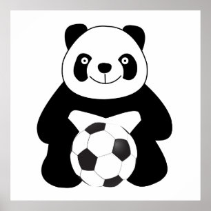 Panda met een voetbal poster
