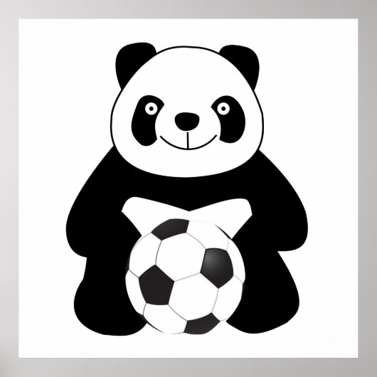 Panda met een voetbal poster (Voorkant)