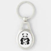 Panda met een voetbal sleutelhanger (Voorkant)