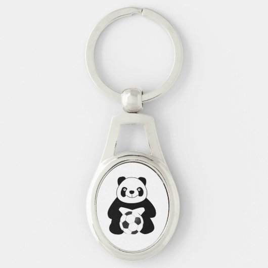 Panda met een voetbal sleutelhanger (Voorkant)