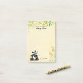 Panda met gele bloemen post-it® notes (Op bureau)