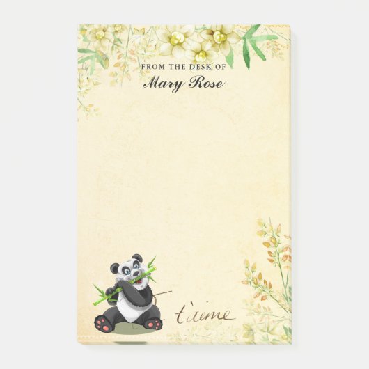 Panda met gele bloemen post-it® notes (Voorkant)