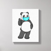 Panda met gezichtsmasker canvas afdruk (Voorkant)