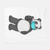 Panda met gezichtsmasker fleece deken (Voorkant (Horizontaal))