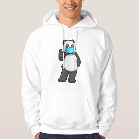 Panda met gezichtsmasker hoodie (Voorkant)