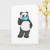 Panda met gezichtsmasker kaart (Gele Bloem)