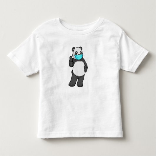 Panda met gezichtsmasker kinder shirts (Voorkant)