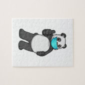 Panda met gezichtsmasker legpuzzel (Horizontaal)