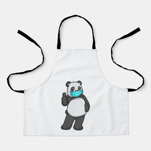 Panda met gezichtsmasker schort (Voorkant)