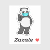 Panda met gezichtsmasker sticker (Vel)