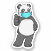 Panda met gezichtsmasker sticker (Voorkant)