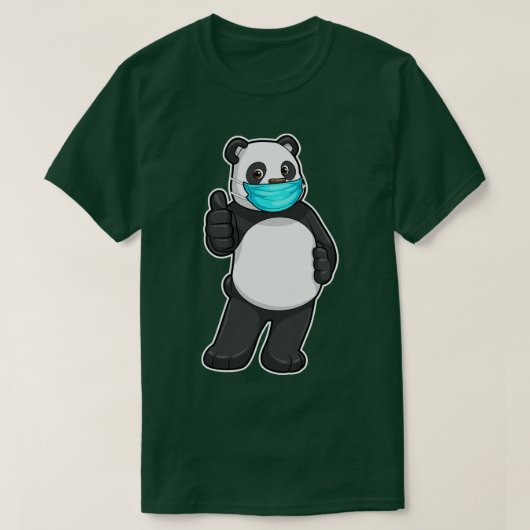 Panda met gezichtsmasker t-shirt (Design voorkant)