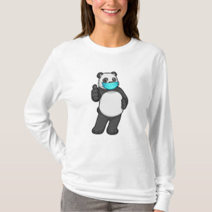 Panda met gezichtsmasker t-shirt