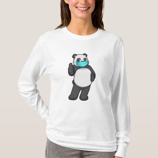 Panda met gezichtsmasker t-shirt (Voorkant)