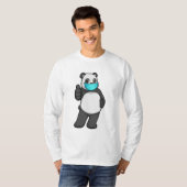 Panda met gezichtsmasker t-shirt (Voorkant volledig)