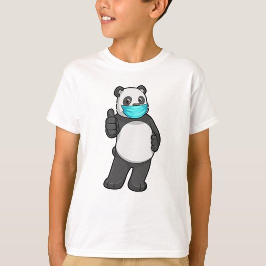 Panda met gezichtsmasker t-shirt (Voorkant)